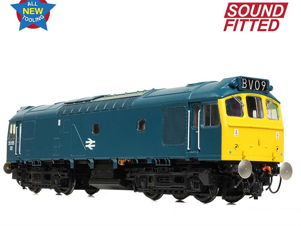 Bachmann OO 32-345SF BR 25155 Class 25/2 Diesel Locmomotive Rail Blue DCC Sound