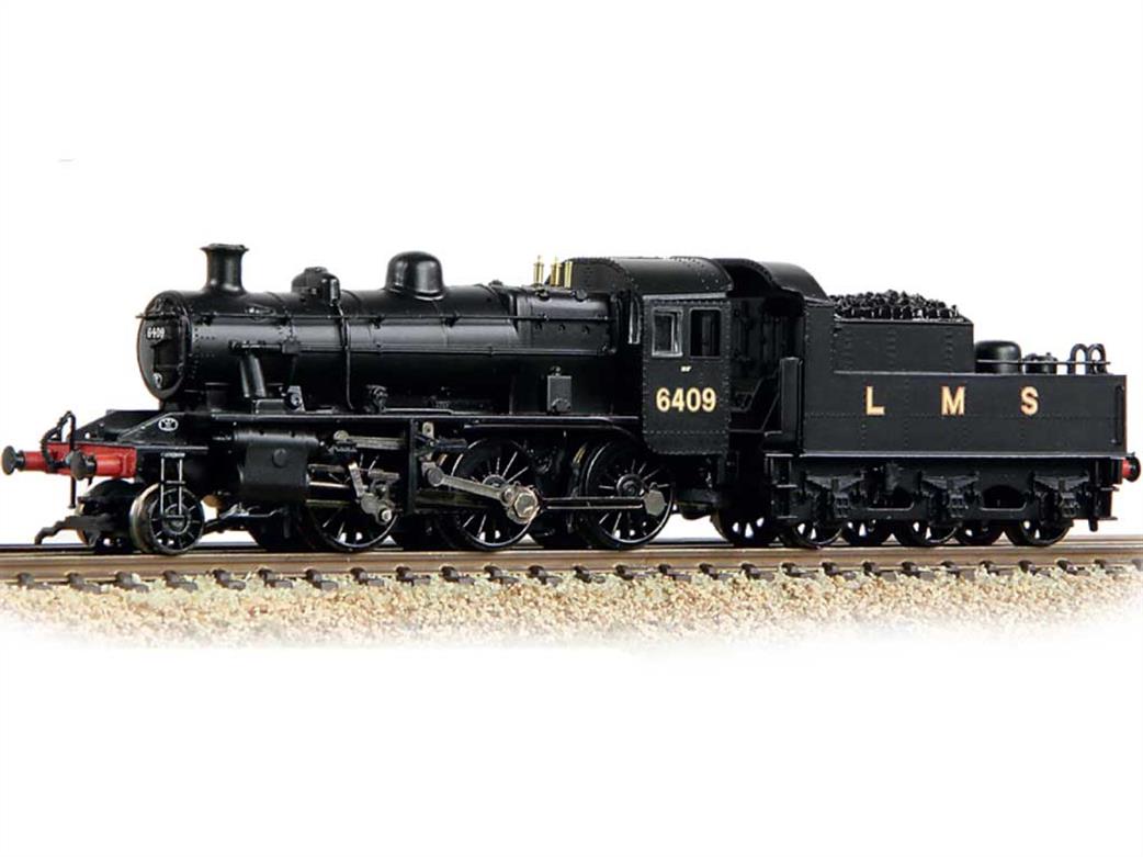 Graham Farish N 372-627B LMS 6409 Ivatt Class 2MT 2-6-0 Plain Black