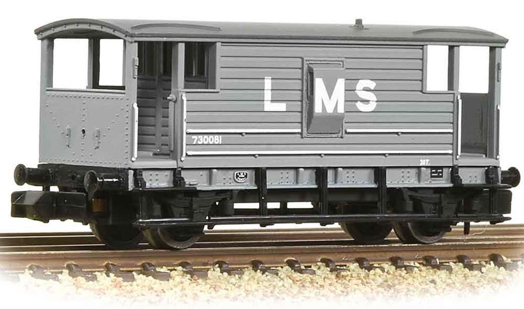 Graham Farish N 377-310C 20 Ton LMS Brake Van LMS Grey