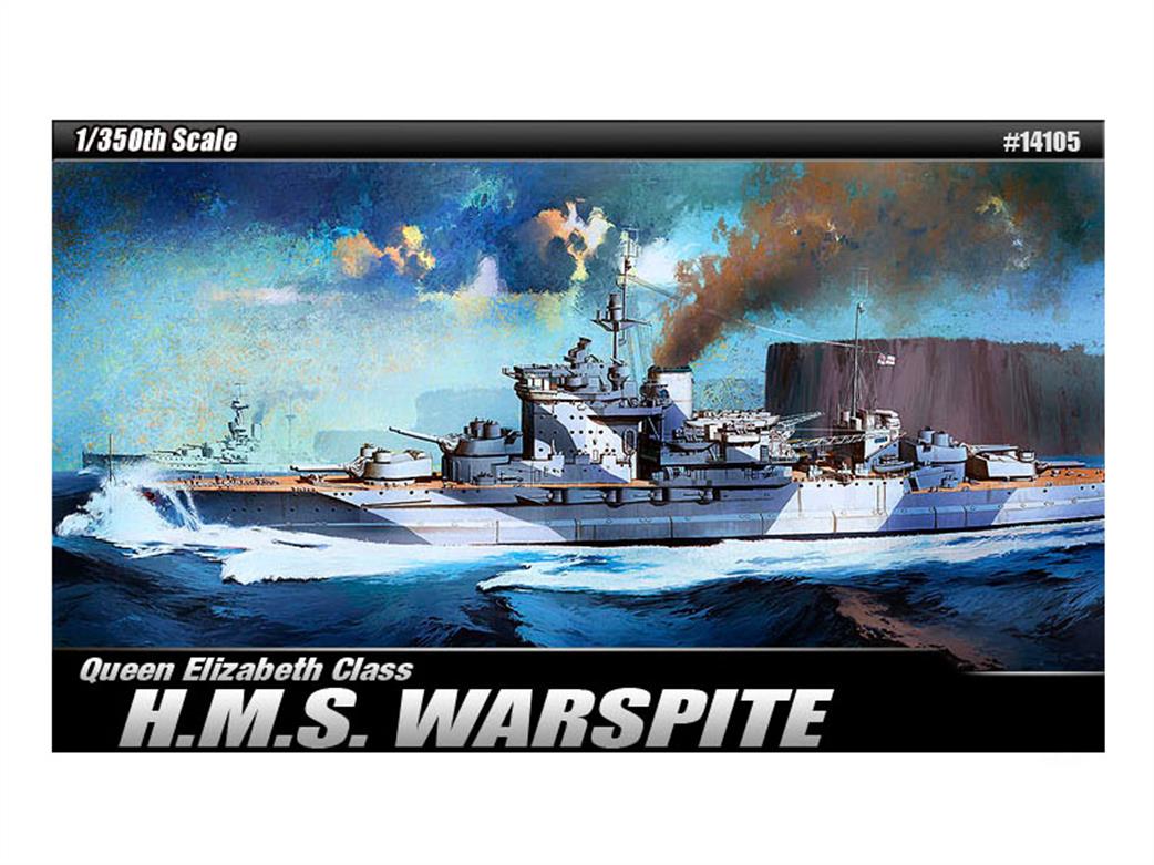 Academy 1/350 14105 HMS Warspite WW2 Royal Navy Battleship Kit