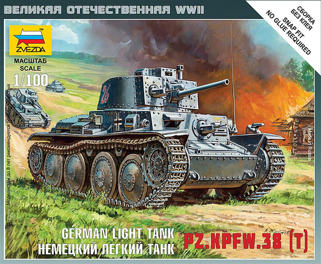 Zvezda 1/100 6130 German Light Tank Pz.KPFW.38t