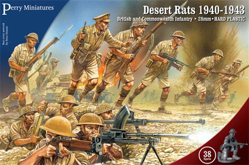 Perry Miniatures 28mm WW1 Desert Rats 1940-43 38 Hard Plastic Unpainted Figures