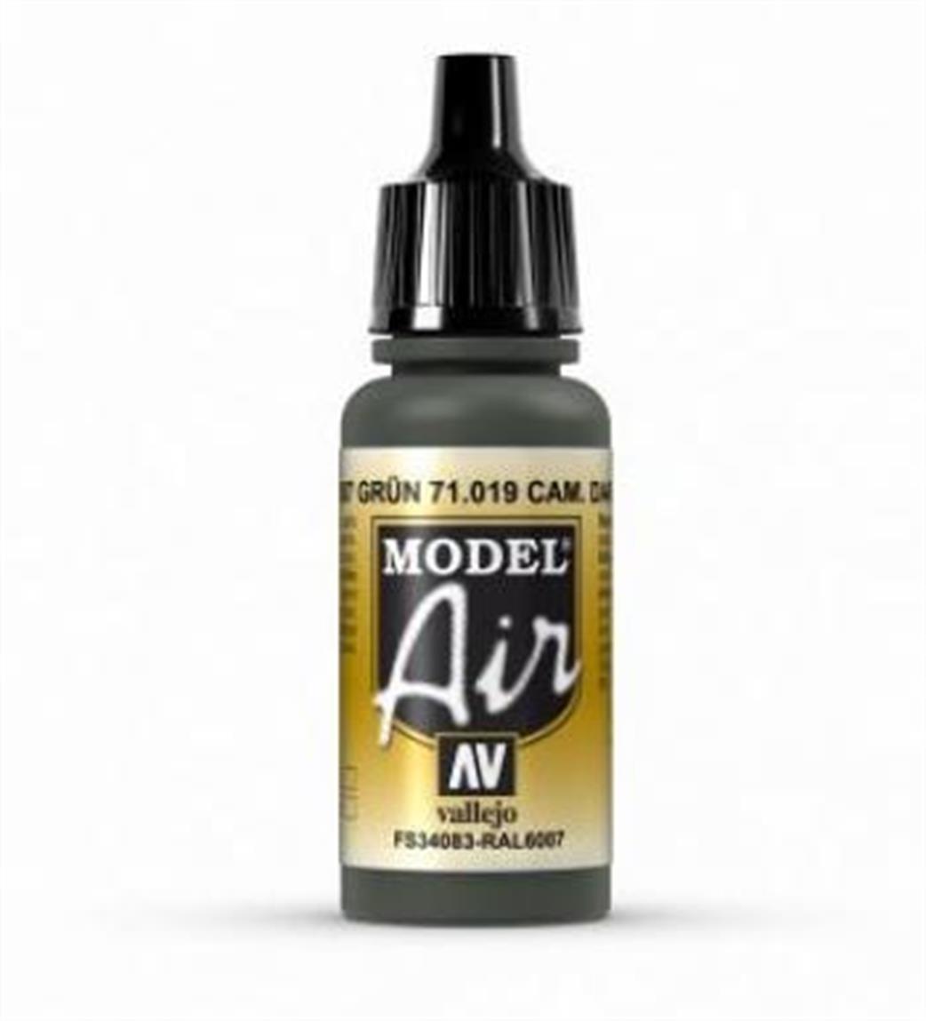 Vallejo  71019 019 Model Air Camouflage Dark Green Acrylic Paint Airbrush Ready 17ml