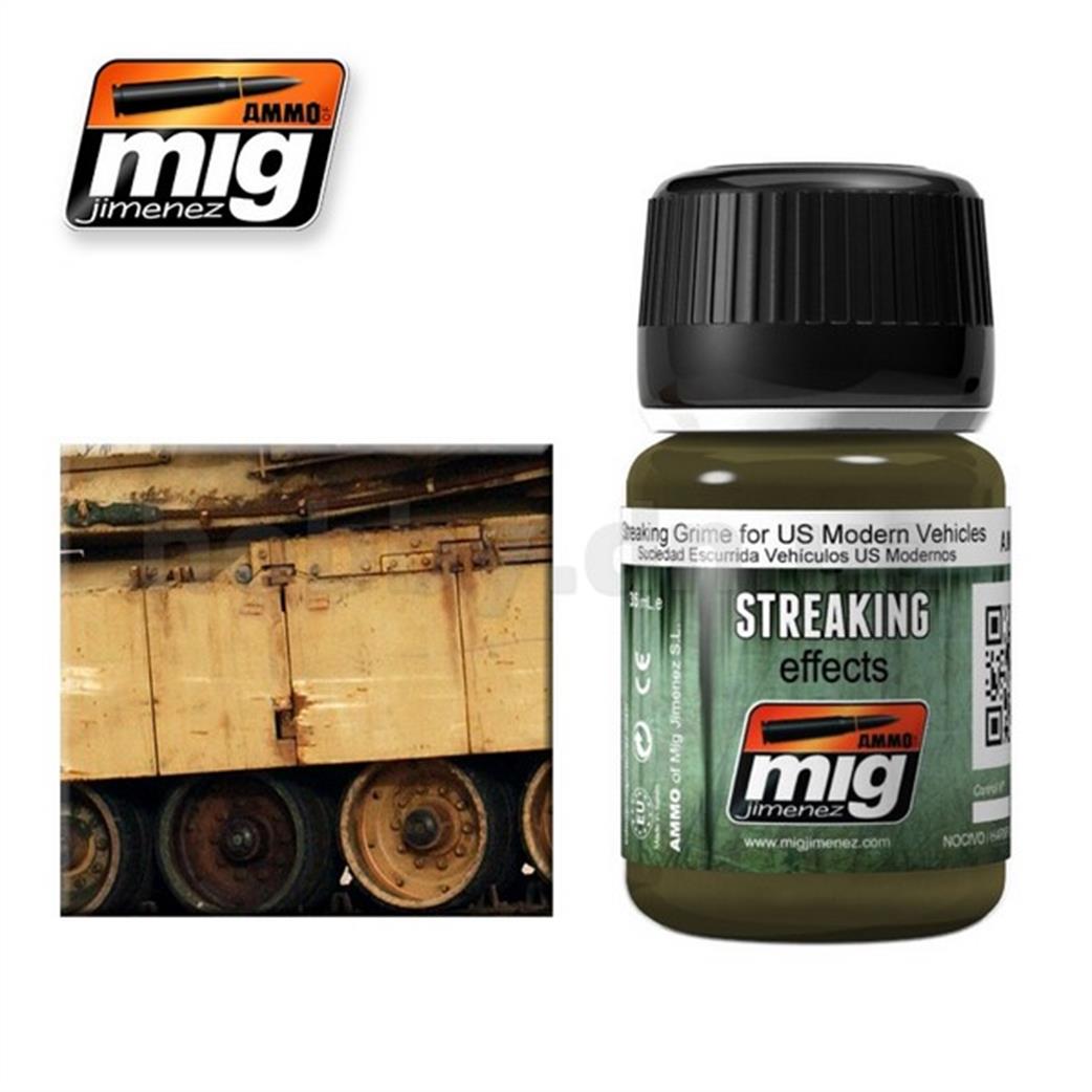 Ammo of Mig Jimenez  A.MIG-1207 Enamel Streaking Effect - Grime for Modern US Vehicles