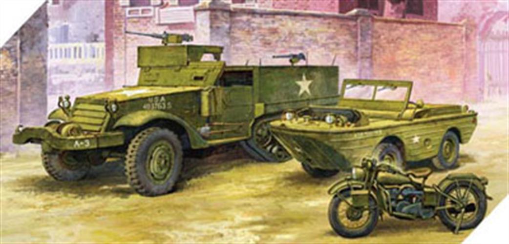 Academy 1/72 13408 US M3 Half Track & 1/4 Amphibian Vehicle