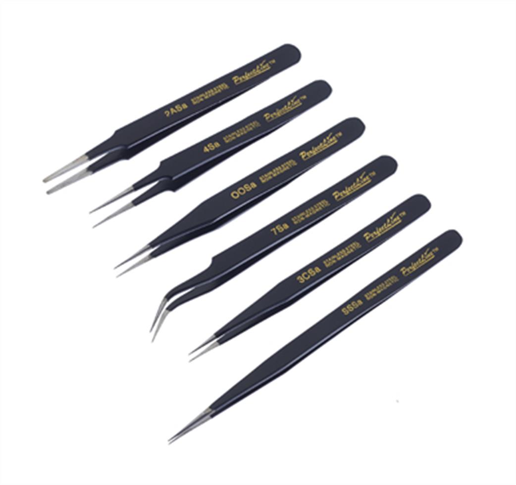 Expo  790-32 Professional Tweezer set Pack of 6