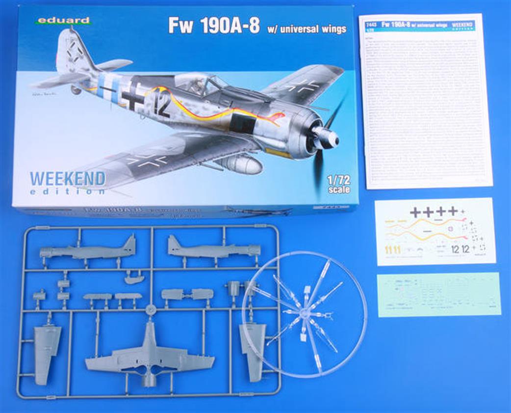 Eduard 1/72 7443 Fw-190A8 German WW2 Fighter Weekend Version Universal wing