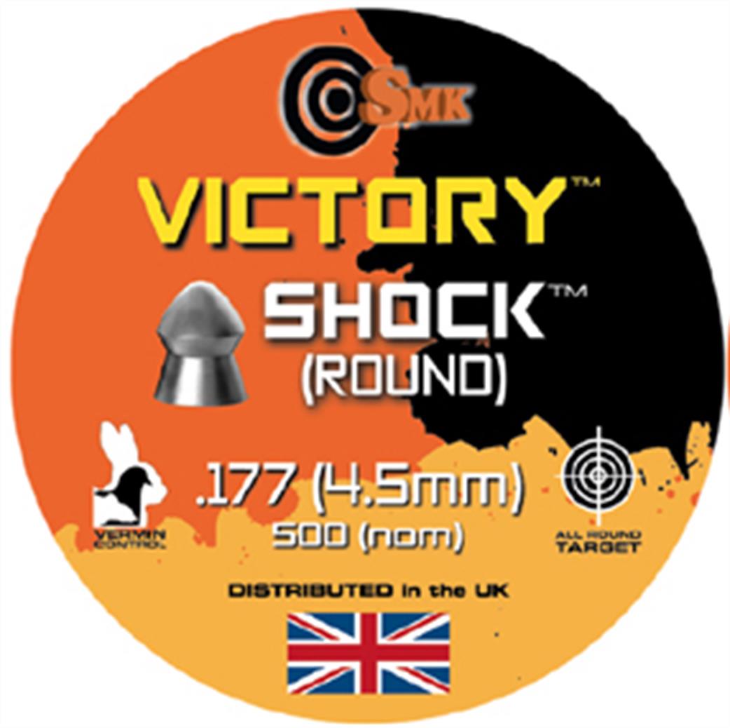 SMK  SNSShocl177 Victory Shock Round .177 Airgun Pellets tin of 500