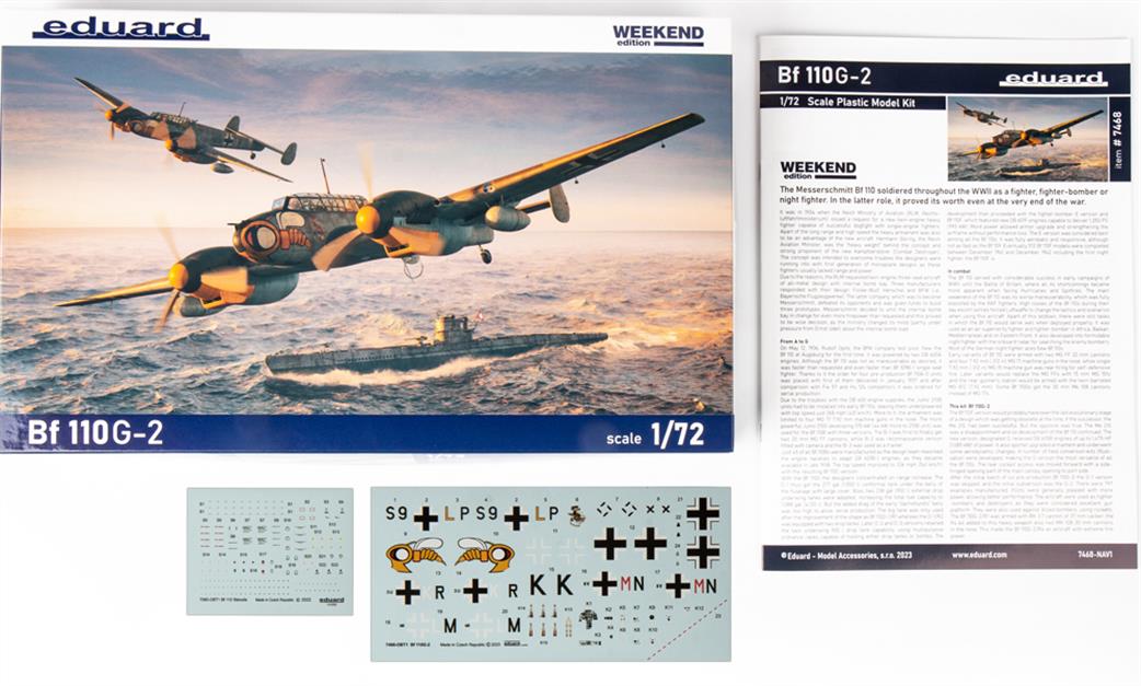 Eduard 1/72 7468 Bf 110G2 German WW2 Fighter Bomber Plastic kit