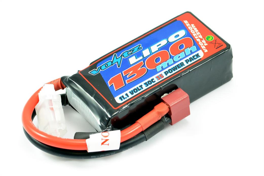 Voltz  VZ0413003S 11.1v 3S 1300mah Lipo Battery w/deans connector