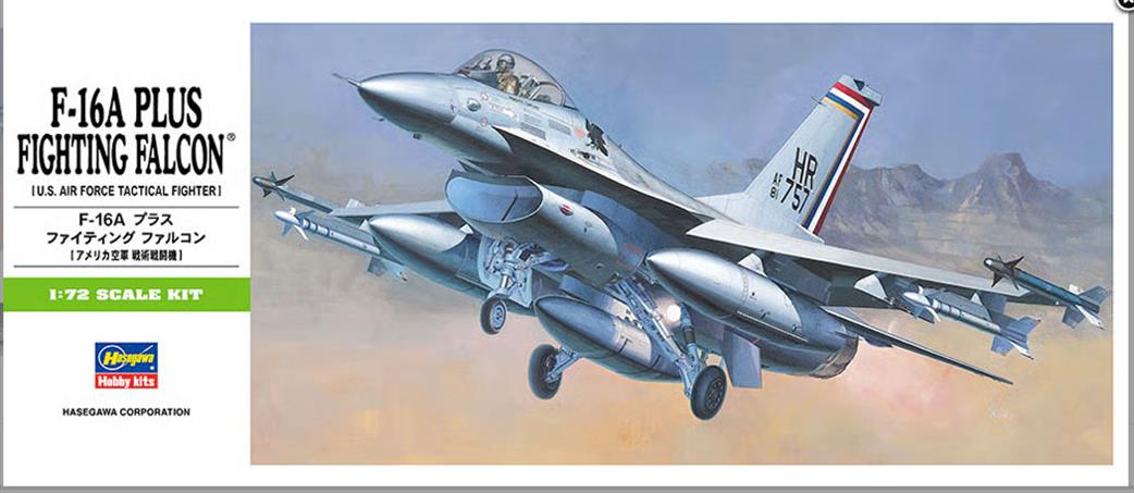 Hasegawa 1/72 00231 F16A Plus Fighting Falcon USAF Tactical Fighter Kit