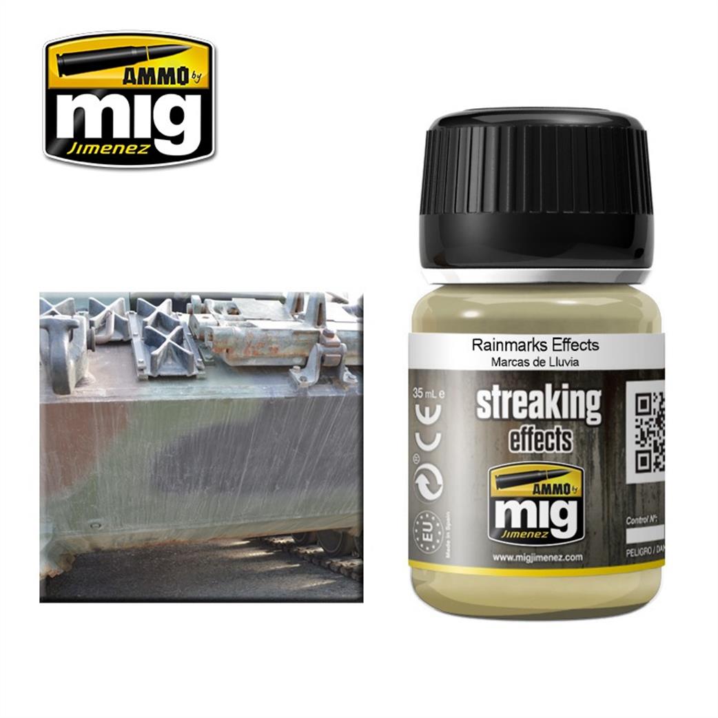 Ammo of Mig Jimenez  A.MIG-1208 Enamel Streaking Effect Rainmarks 35ml Jar